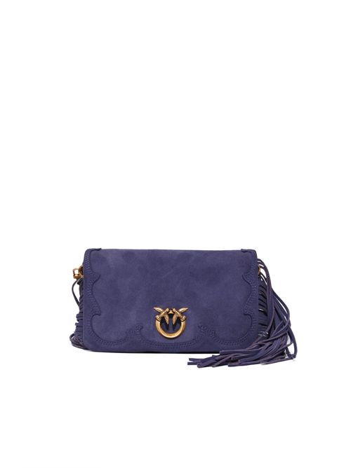 Pochette a tracolla piccola Love Bag Click Soft Horizontal Mini in suede con frange PINKO | 106023 A39AJ05Q